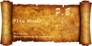 Pits Bodó névjegykártya